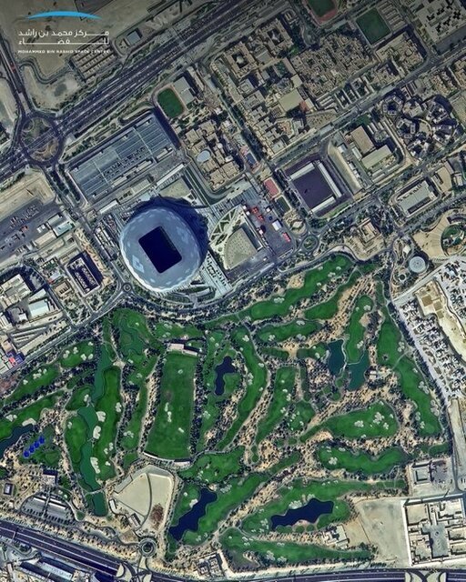 تصویر زیبایی که ماهواره اماراتی از جام حهانی قطر منتشر کرده است+ عکس
